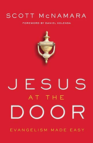 Red book cover with gold text and image of a door knocker.