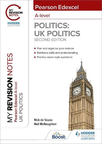 Revision notes book cover for Pearson Edexcel A-Level UK Politics, featuring Big Ben.