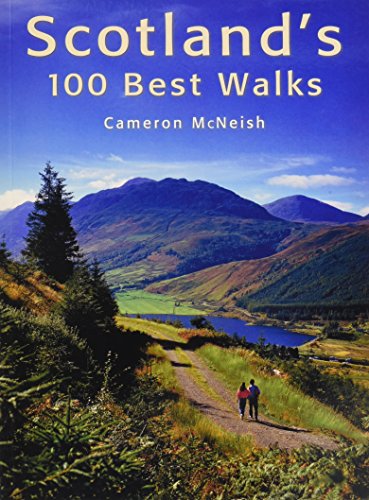 Book cover showing two people walking on a trail overlooking a Scottish mountain landscape.