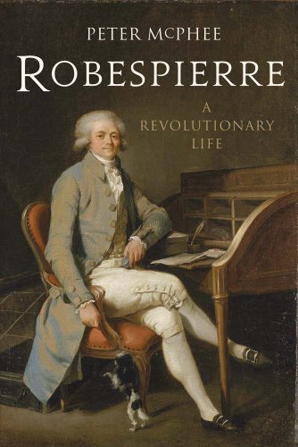 Book cover featuring a portrait of Maximilien Robespierre sitting at a desk.
