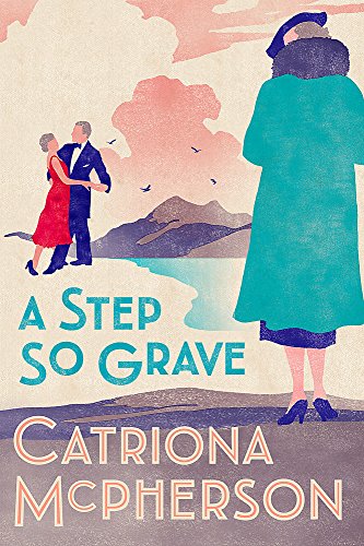 Book cover: dancing couple, woman in teal coat, mountainous landscape.