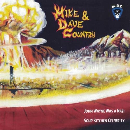 Vinyl record cover: "Mike & Dave Country" with explosion and landscape art.