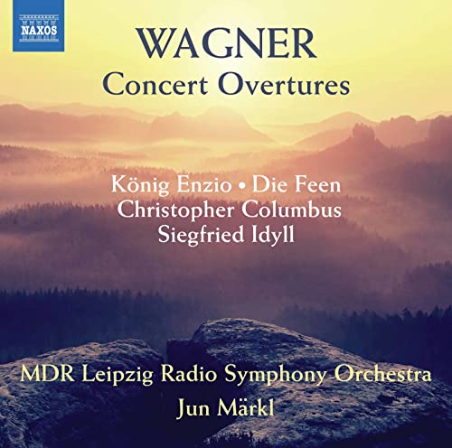 CD cover for Wagner concert overtures with mountain landscape.
