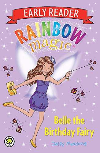 Book cover: fairy with wand, gifts, and "Rainbow Magic" title.