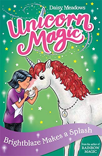 Girl with a white unicorn, book cover for "Unicorn Magic.
