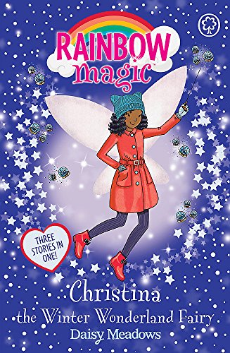 Book cover featuring a fairy with red coat and winter wonderland background.