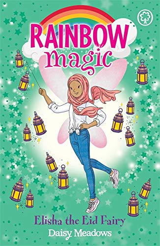 Book cover featuring a fairy in a hijab surrounded by lanterns on a background.