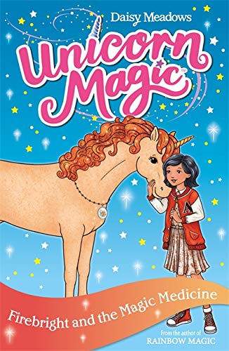 Book cover: girl with a golden unicorn, titled "Unicorn Magic.