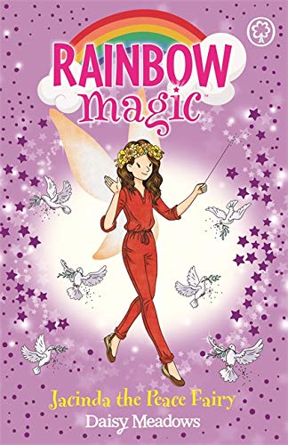 Book cover featuring Jacinda, a fairy with blonde hair, and doves.