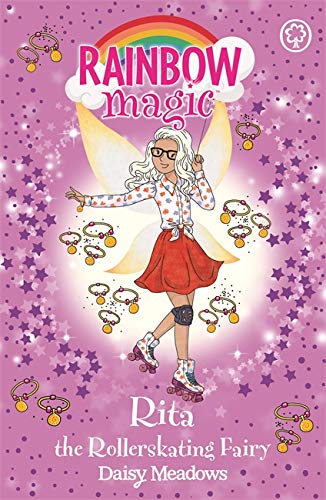 Book cover featuring a girl with blonde hair rollerskating with fairy wings.