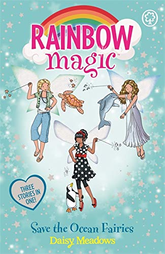 Book cover: girls with fairy wings and ocean animals.