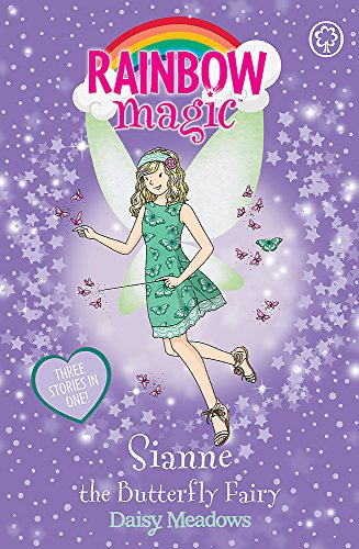 Book cover featuring a blonde fairy with butterflies on a purple background.