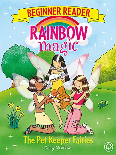 Book cover featuring three fairies with a cat and two dogs.