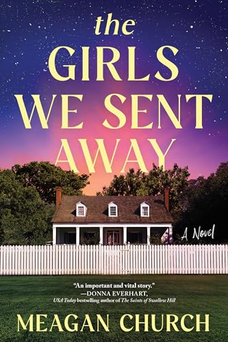 Book cover with a white farmhouse against a colorful sunset sky.