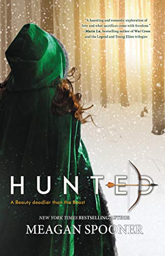 Book cover: hooded figure in a snowy forest, title "HUNTED".