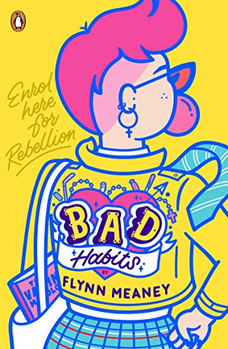 Book cover with illustration of a young woman and bold text "BAD Habits".