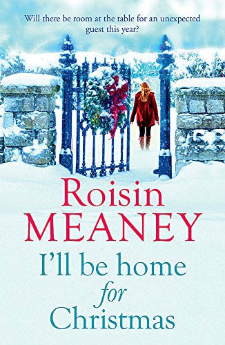 Book cover: woman in red coat walking towards a snowy gate.