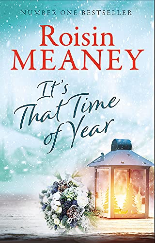 Book cover with winter scene, lantern, and author name Roisin Meaney.