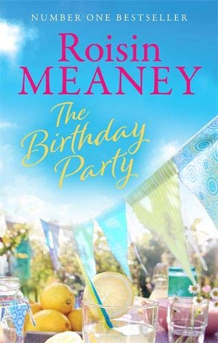 Book cover: “The Birthday Party” by Roisin Meaney, with party decorations.