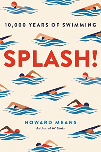 Book cover with repeating illustrations of swimmers in blue water.