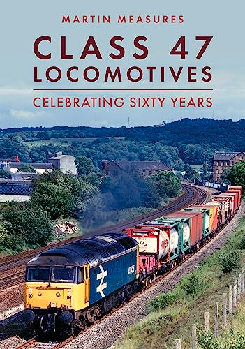 Book cover featuring a blue Class 47 locomotive pulling freight cars.