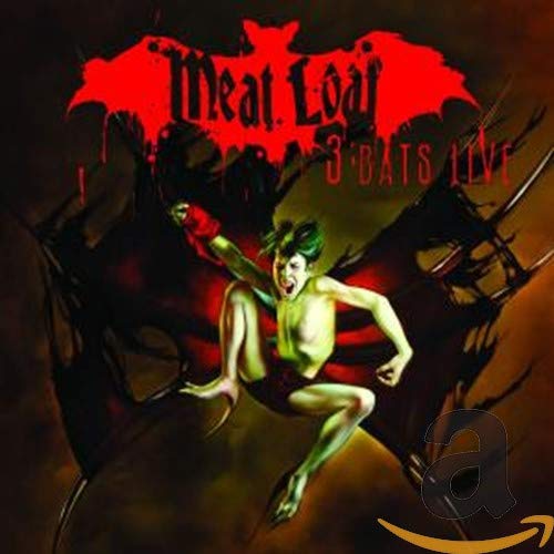 Meat Loaf "3 Bats Live" CD cover: dramatic illustration of a figure.