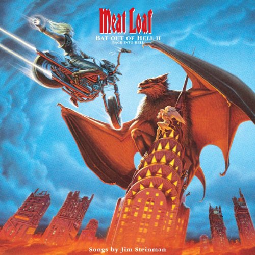 Album cover: Meat Loaf’s “Bat Out Of Hell II” with fantasy art.