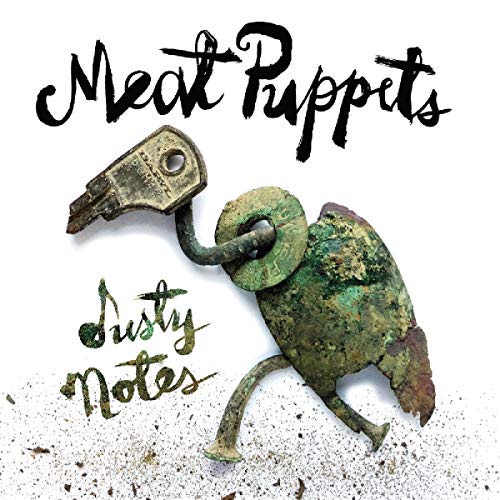"Meat Puppets album cover featuring a rusty padlock against a white background."