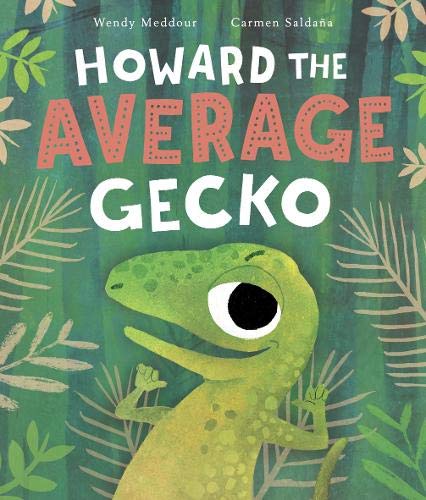 Book cover featuring a green gecko with a large eye, surrounded by leaves.