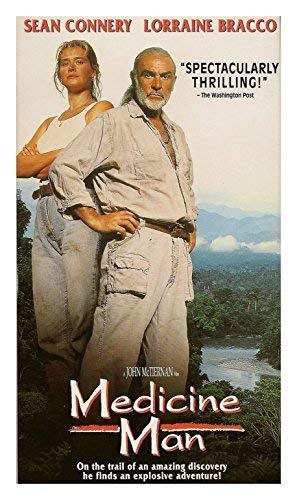 DVD cover for "Medicine Man" featuring Sean Connery and Lorraine Bracco.