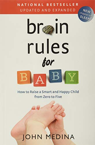 Book cover showing the title Brain Rules for Baby with colorful blocks and baby feet.