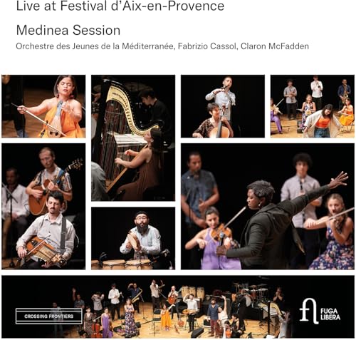 CD cover featuring a collage of musicians performing live in concert.