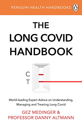 White handbook cover with red text: "The Long Covid Handbook" and authors' names.