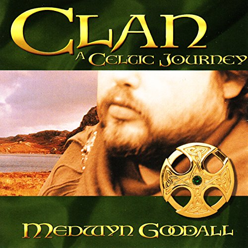 CD cover with a bearded man and Celtic brooch against a landscape background.