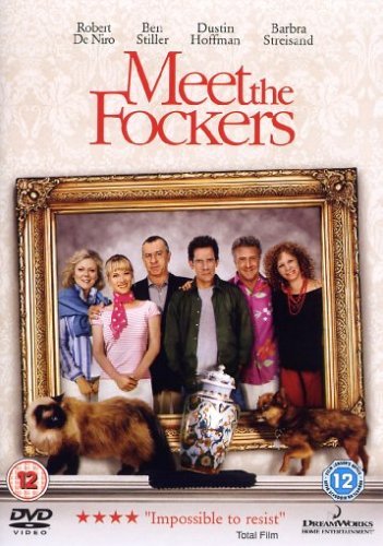 DVD cover for Meet the Fockers featuring the cast inside a gold picture frame.