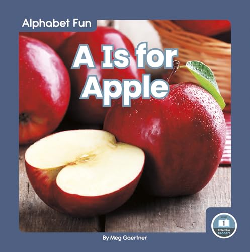 Book cover with red apples and white text, “A Is for Apple.”