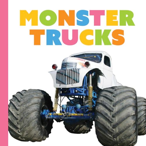 Book cover featuring a white and blue monster truck with large tires.