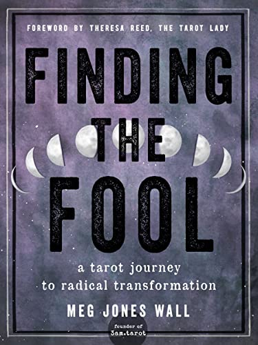 Book cover: “Finding the Fool” with moons and bold text.