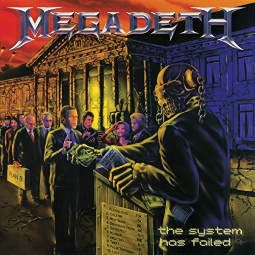 "Album cover art depicting a courthouse scene with a giant grim reaper."