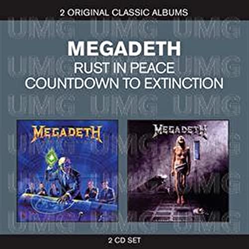 Megadeth two-CD set featuring Rust in Peace and Countdown to Extinction album covers.