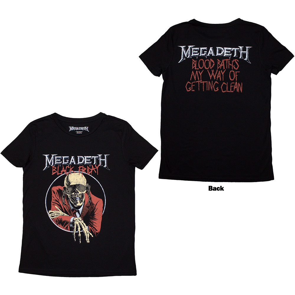 Black Megadeth t-shirt with back print, size XX-Large.