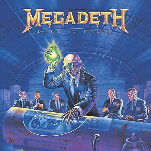 Album cover art showing a skeleton in a suit holding a glowing green object.