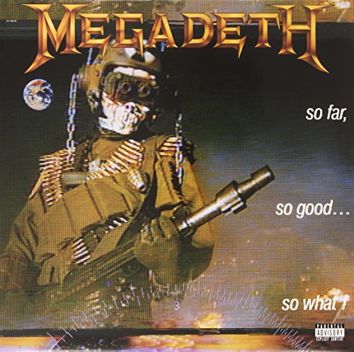 Megadeth album cover featuring Vic Rattlehead in military gear against a dark background.