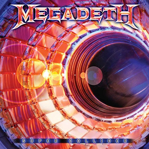 Megadeth "Super Collider" album cover featuring a futuristic particle collider image.