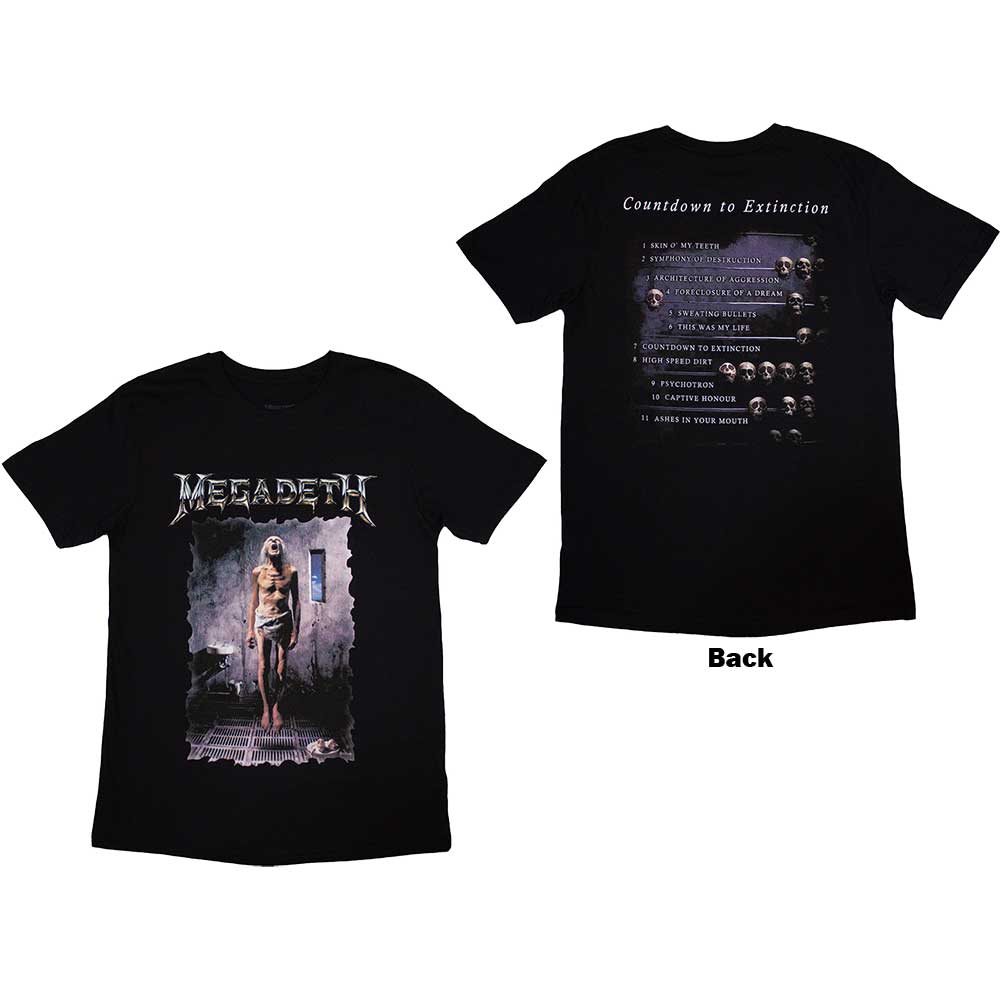 Black Megadeth t-shirt, small size, with “Countdown” artwork on the back.