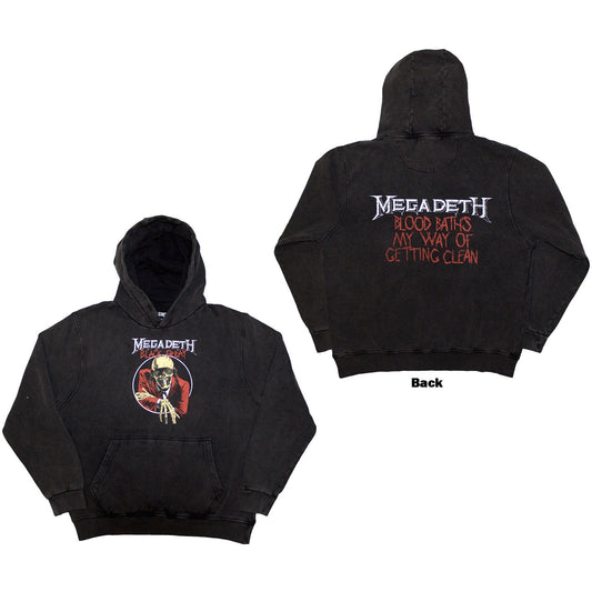 Black Megadeth hoodie, size XX-Large, with back print; part of a wash collection.