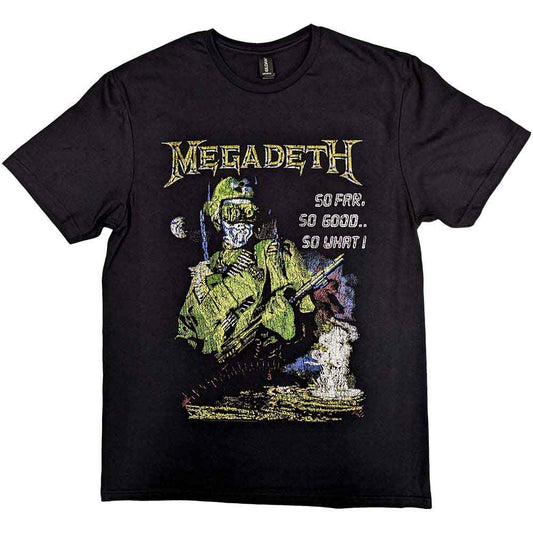 Vintage-style Megadeth band t-shirt, large size, featuring explosion graphic.