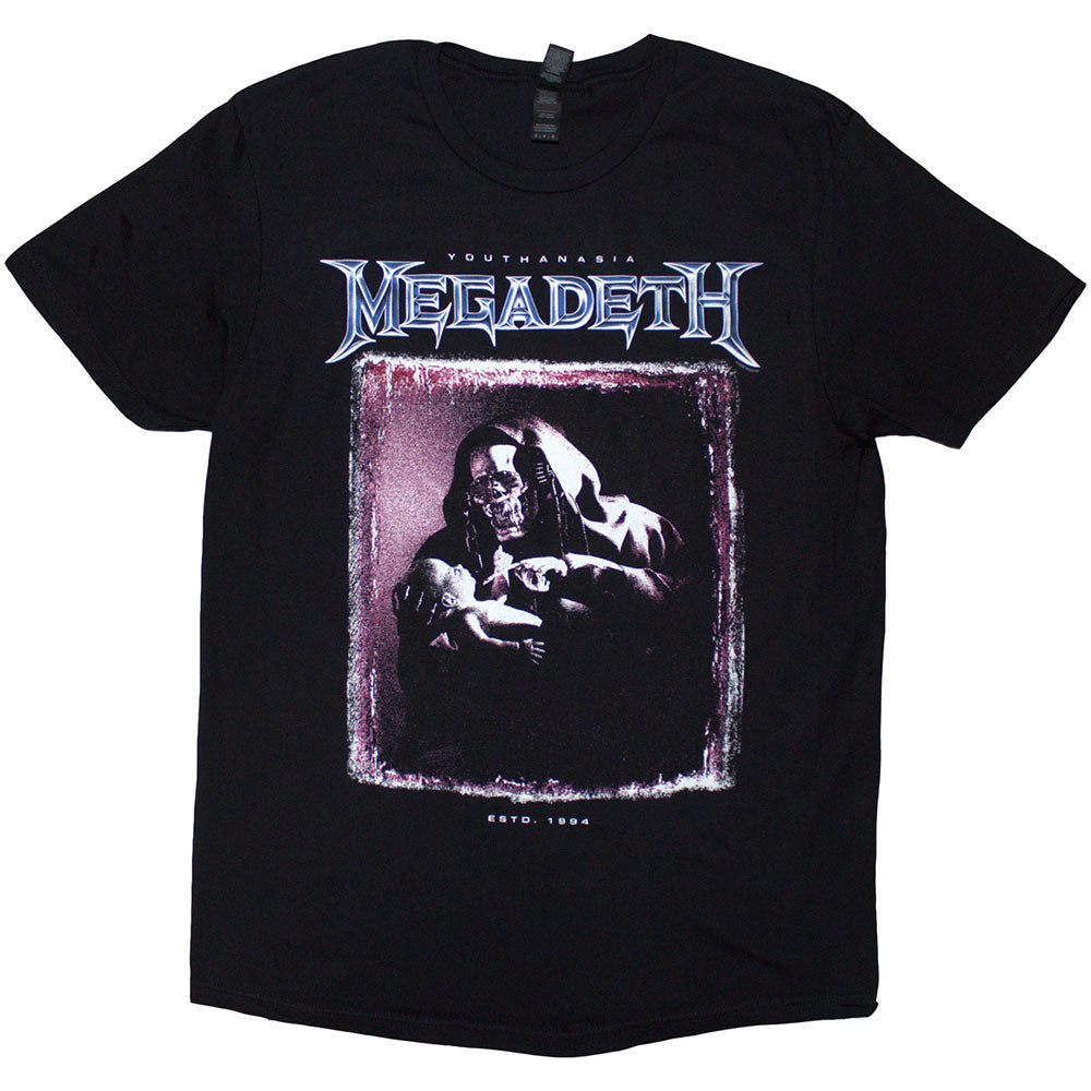 Black Megadeth t-shirt, XX-Large, featuring “Youthanasia” album artwork.