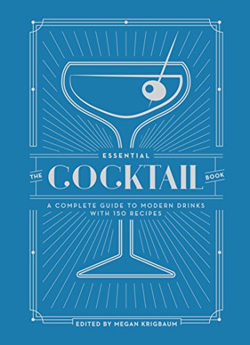 Blue cocktail book cover with a martini glass illustration.