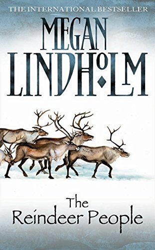 Book cover for The Reindeer People by Megan Lindholm showing reindeer in the snow.